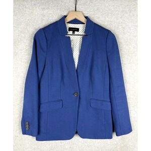 Talbots Jacket Womens 4 Blue Blazer‎ Cotton Lightweight Colorful Academic